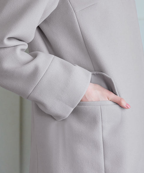 2WAYフード付きフェイクウールコート