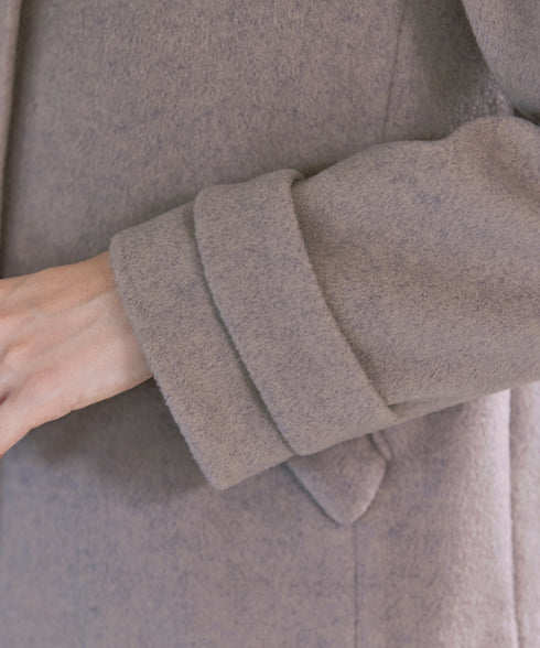 ウールライクフーデットショートコート