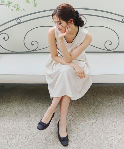 【安田美沙子さん着用 / アウトレット / 撥水】リボンキルトレインシューズ