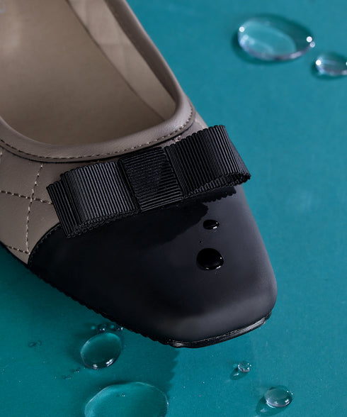 【安田美沙子さん着用 / アウトレット / 撥水】リボンキルトレインシューズ