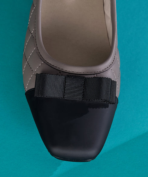 【安田美沙子さん着用 / アウトレット / 撥水】リボンキルトレインシューズ