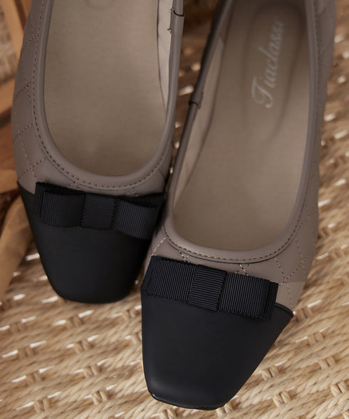 【安田美沙子さん着用 / アウトレット / 撥水】リボンキルトレインシューズ