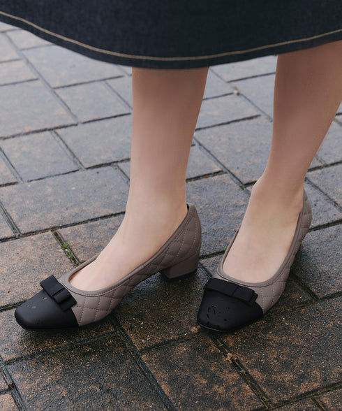 【安田美沙子さん着用 / アウトレット / 撥水】リボンキルトレインシューズ