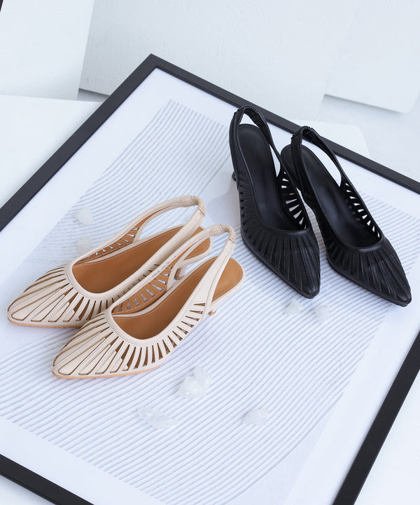 【小倉優子さん着用・フラット&ヒール2TYPE】ケージデザインシアーパンプス