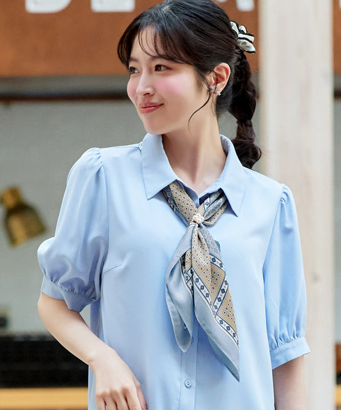 幾何学ドット柄プリントスカーフ