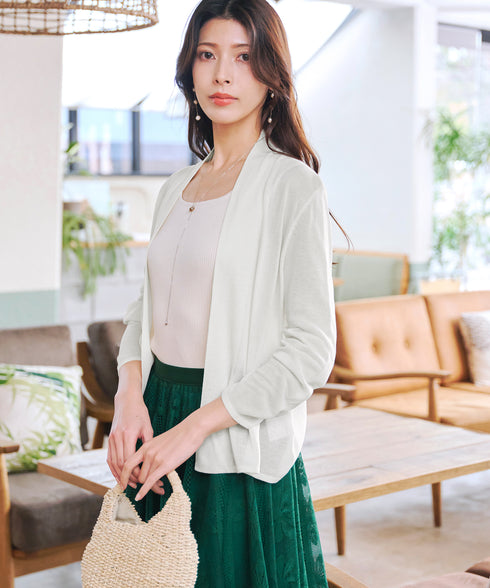 【小倉優子さん着用・新色追加・UVケア・接触冷感】ショートトッパーカーディガン