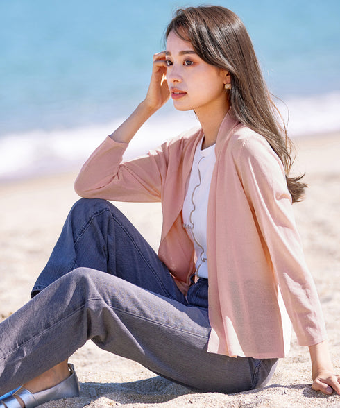 【小倉優子さん着用・新色追加・UVケア・接触冷感】ショートトッパーカーディガン