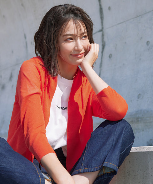 【小倉優子さん着用・新色追加・UVケア・接触冷感】ショートトッパーカーディガン