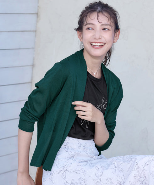 【小倉優子さん着用・新色追加・UVケア・接触冷感】ショートトッパーカーディガン