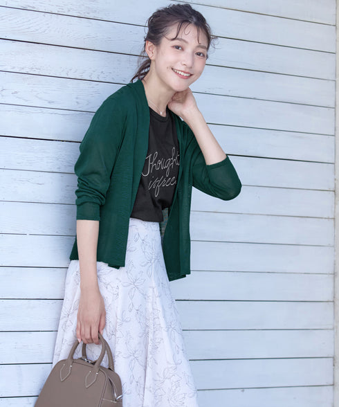 【小倉優子さん着用・新色追加・UVケア・接触冷感】ショートトッパーカーディガン