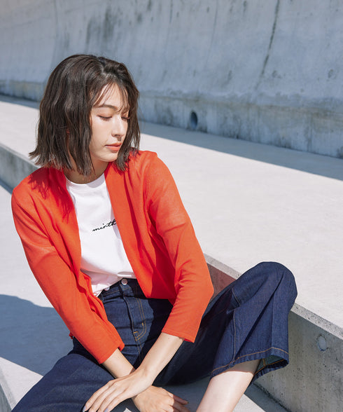 【小倉優子さん着用・新色追加・UVケア・接触冷感】ショートトッパーカーディガン