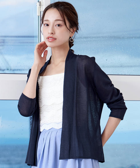 【小倉優子さん着用・新色追加・UVケア・接触冷感】ショートトッパーカーディガン