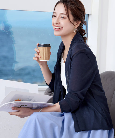 【小倉優子さん着用・新色追加・UVケア・接触冷感】ショートトッパーカーディガン