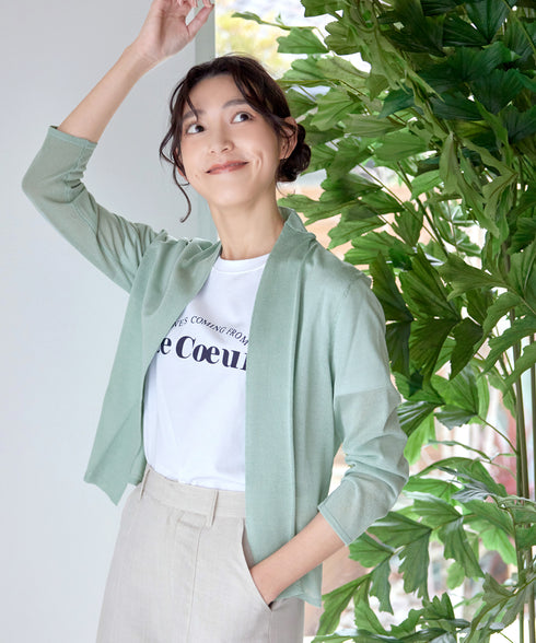 【小倉優子さん着用・新色追加・UVケア・接触冷感】ショートトッパーカーディガン