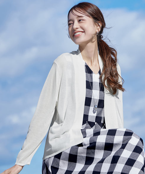 【小倉優子さん着用・新色追加・UVケア・接触冷感】ショートトッパーカーディガン