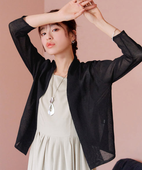 【小倉優子さん着用・新色追加・UVケア・接触冷感】ショートトッパーカーディガン