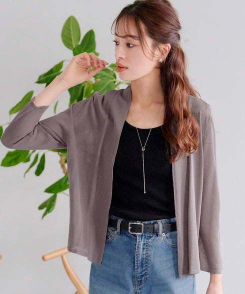 【小倉優子さん着用・新色追加・UVケア・接触冷感】ショートトッパーカーディガン