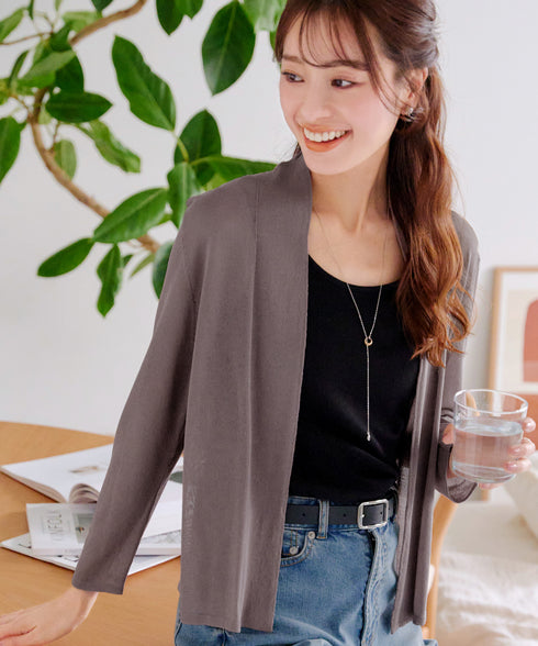 【小倉優子さん着用・新色追加・UVケア・接触冷感】ショートトッパーカーディガン