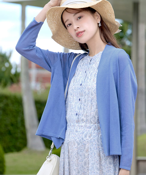 【小倉優子さん着用・新色追加・UVケア・接触冷感】ショートトッパーカーディガン