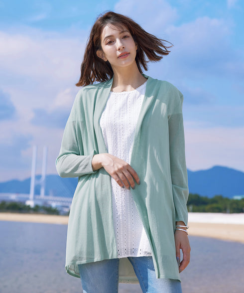 【新色追加・UVケア・接触冷感】ロングトッパーカーディガン