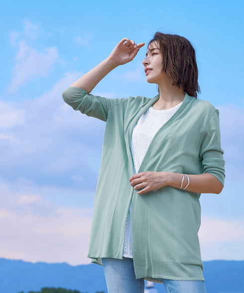【新色追加・UVケア・接触冷感】ロングトッパーカーディガン