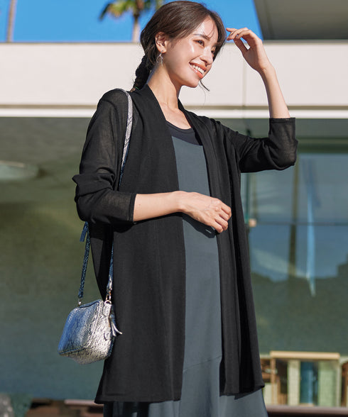 【新色追加・UVケア・接触冷感】ロングトッパーカーディガン