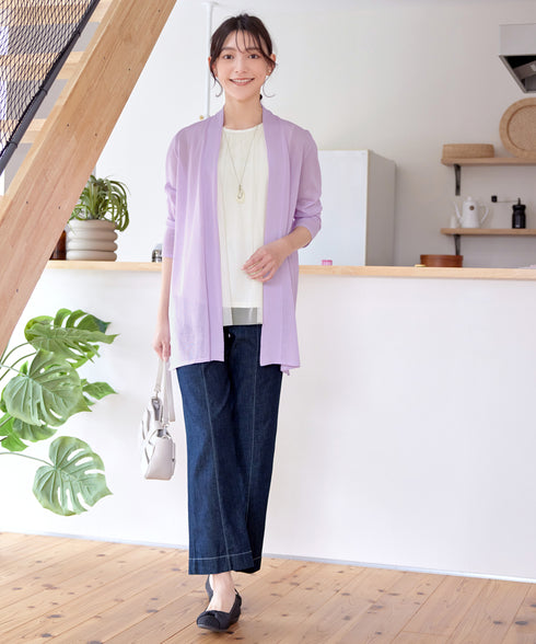 【新色追加・UVケア・接触冷感】ロングトッパーカーディガン