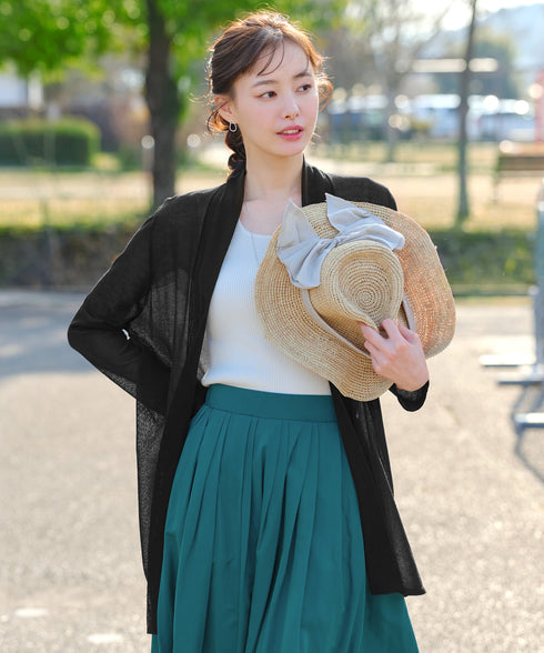 【新色追加・UVケア・接触冷感】ロングトッパーカーディガン