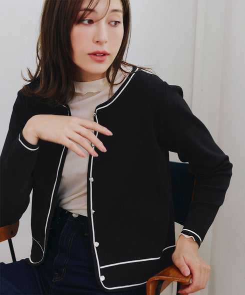 配色ラインカーディガン