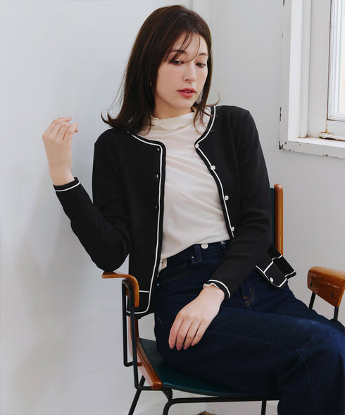 配色ラインカーディガン