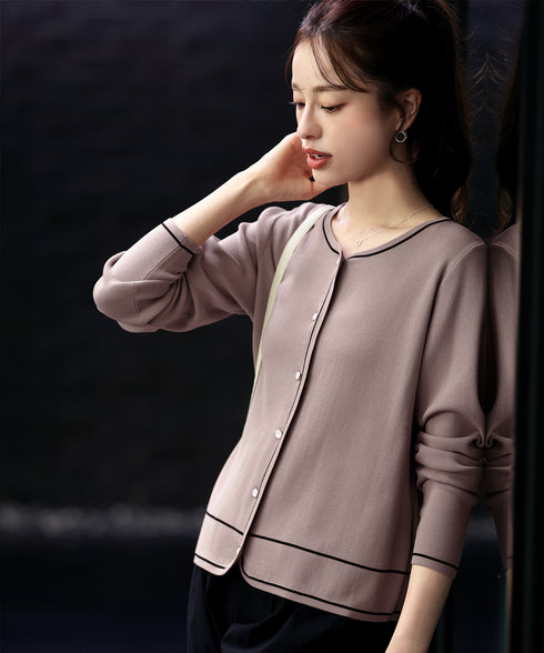 配色ラインカーディガン