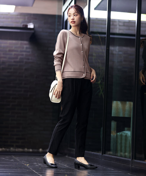 配色ラインカーディガン