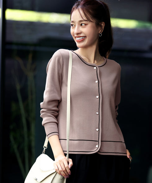 配色ラインカーディガン