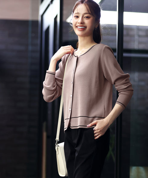 配色ラインカーディガン