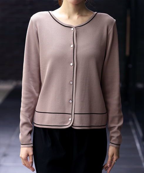 配色ラインカーディガン