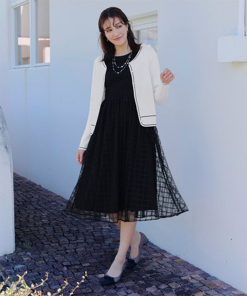 配色ラインカーディガン