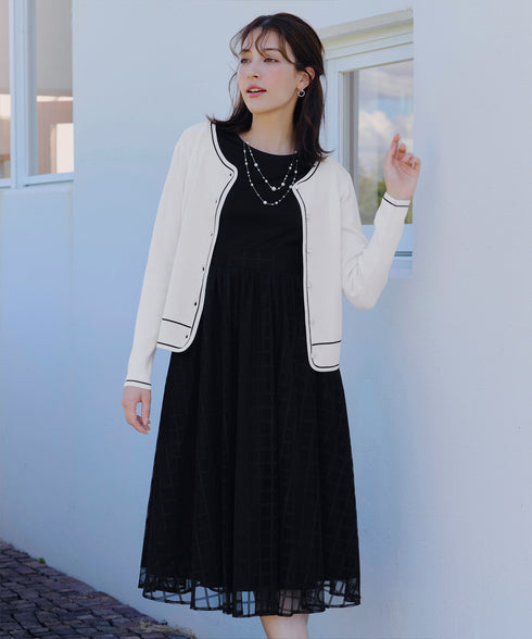 配色ラインカーディガン