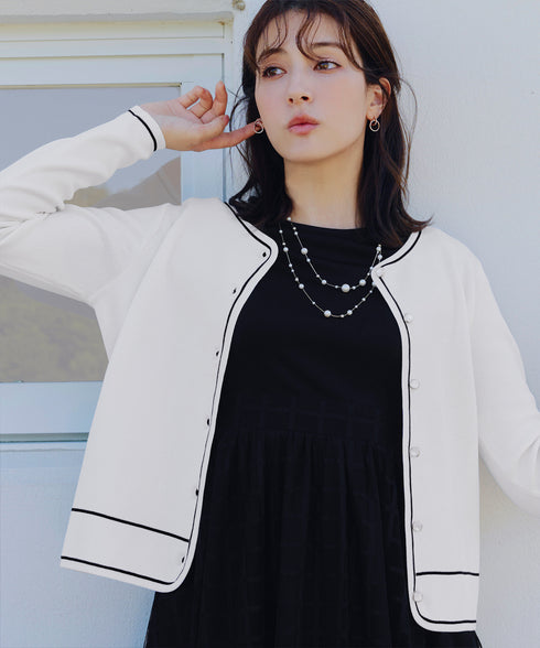 配色ラインカーディガン