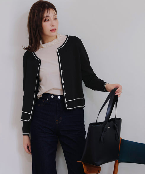 配色ラインカーディガン