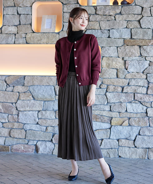 中空糸ビジューボタンカーディガン