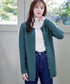 ラウンドネックミドル丈ニットカーディガン