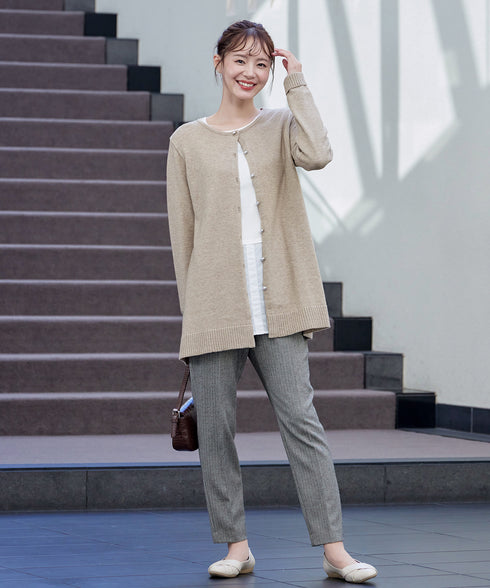 【安田美沙子さん着用】T/R両面起毛ストレッチパンツ