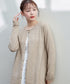 ラウンドネックミドル丈ニットカーディガン