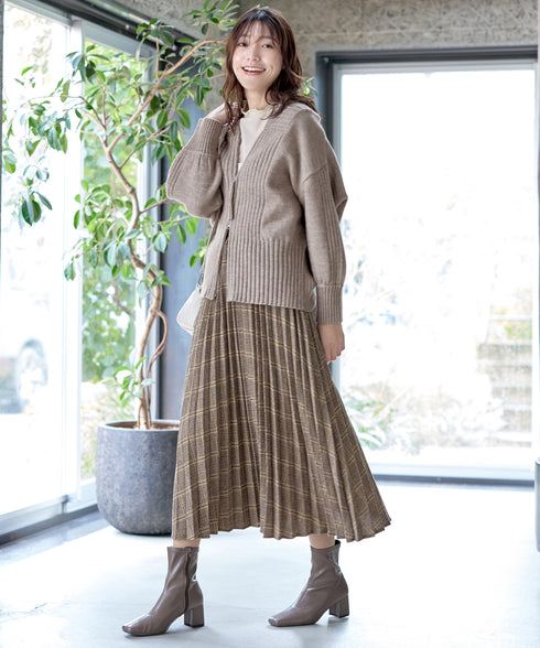 【安田美沙子さん着用】チェックプリーツスカート