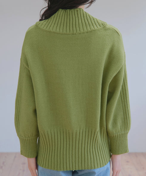 ダブルジップリブニットカーディガン