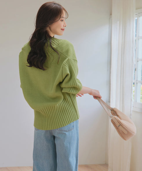 ダブルジップリブニットカーディガン