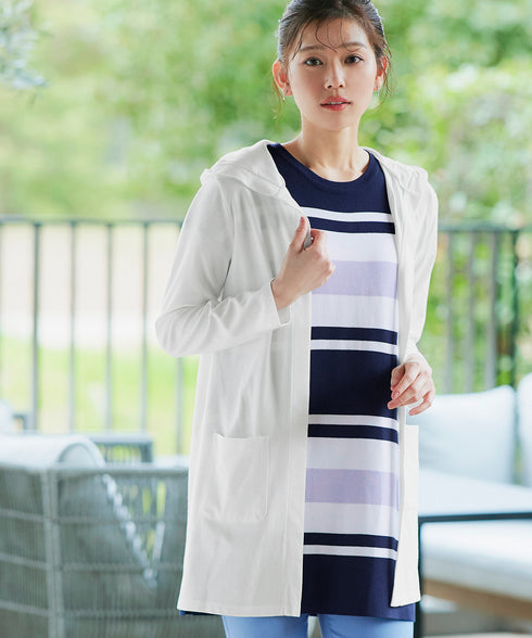 【小倉優子さん着用・UVケア・接触冷感】“やみつき”カットソーパーカーカーデ