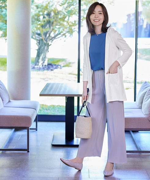 【小倉優子さん着用・UVケア・接触冷感】“やみつき”カットソーパーカーカーデ