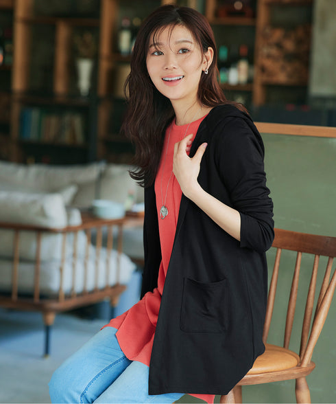 【小倉優子さん着用・UVケア・接触冷感】“やみつき”カットソーパーカーカーデ