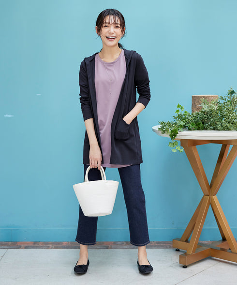 【小倉優子さん着用・UVケア・接触冷感】“やみつき”カットソーパーカーカーデ